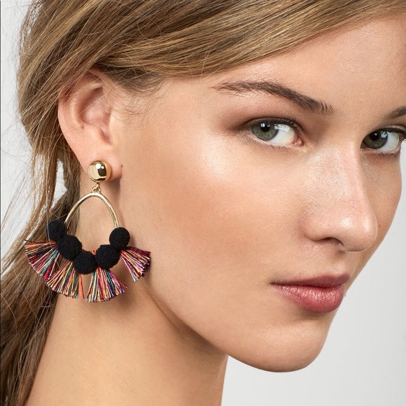 BaubleBar Style Melina Pom Pom Tassel Earrings - Picture 2 of 5